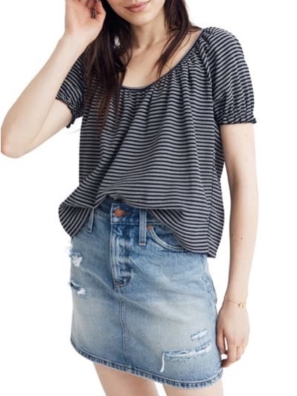 Madewell Peasant Top in Stripe M